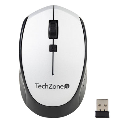 Mouse óptico TZ19MOU01-INAPL Techzone, Inalámbrico, Silver con acabado texturizado