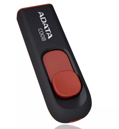 Memoria USB Adata C008, 16GB, USB-A 2.0,Negro/Rojo