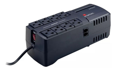 Regulador Smartbitt SBAVR2200, 8 contactos, negro, hogar y oficina, 2200 VA, 1100 W