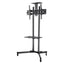 Soporte Movil para pantallas de 32" A 70" Brobotix, con altura ajustable con repisa y soporta hasta 50 kg