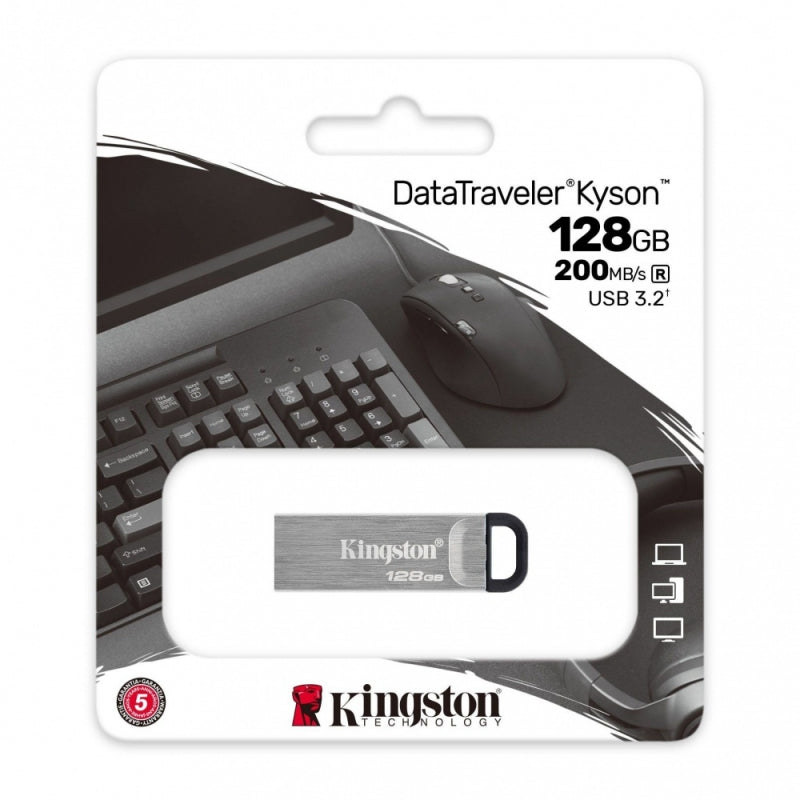 KINGSTON AR FLASH USB 3.2 MEMORIA KINGSTON 128GB EXT DATATRAVELER KYSON METALICA