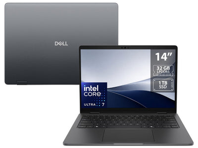 Laptop Empresarial laptop Dell Pro 7 14 2-en-1 Touch,  Intel Core Ultra 7 365 , 32GB RAM, SSD 1TB, Windows 11 Pro, 3 años de garantía