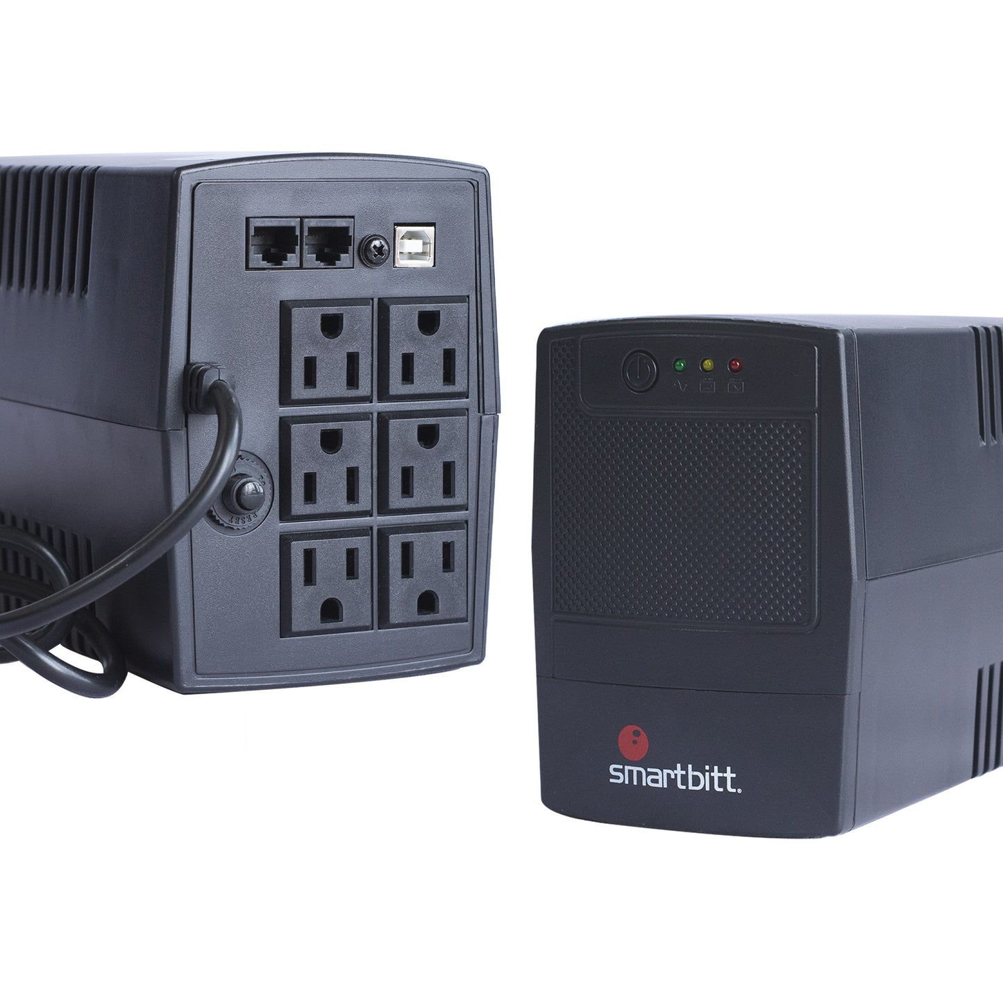 Smartbitt UPS de línea interactiva SBNB1000USB 1000VA/500 Watts, 6 contactos, protección de línea telefónica RJ-1, puerto USB para monitoreo y software