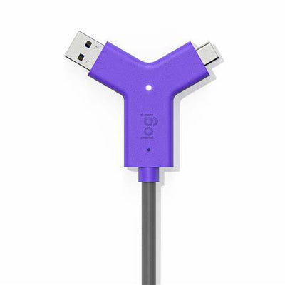 Kit de accesorio de systema de conferencia LOGITECH, switch conector USB-A CPNT Y USB-C, color lila