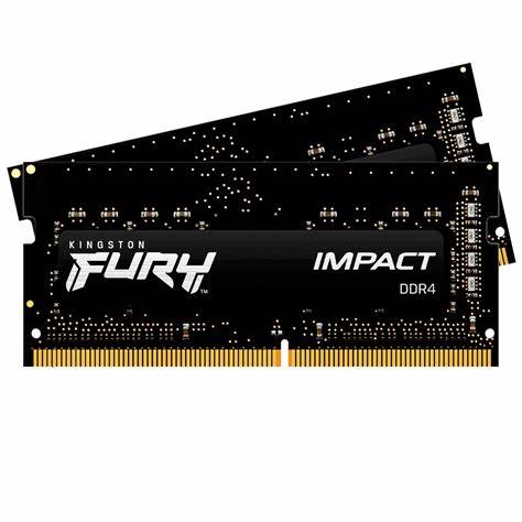 KVR (PCH) Fury RAM Impact Black 16GB, MEM, SoDIMM, DDR4, 2666MTS.