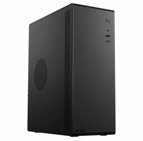 Qian Carcasa para Computadora, Micro ATX, ATX Placa base admitida, Micro torre, Acero, Negro, 7 Compartimientos, 500W, Fuente de alimentación Instalada