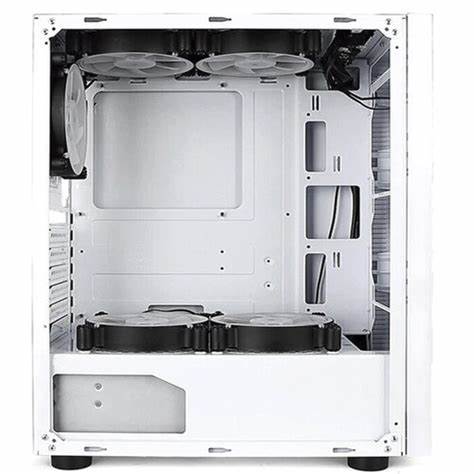 XZEAL Gabinete para computadora gamer, Mini ITX, Micro ATX Placa base admitida, Cubo Blanco, 7 Ventiladores admitidos, 2 Compartimientos Internos de 3.5"