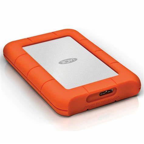 Disco Duro Externo Portátil 5 TB, USB 3.0, Rugged Mini Resistente a impactos, lluvia y presión, Windows & Mac, Plata-Naranja