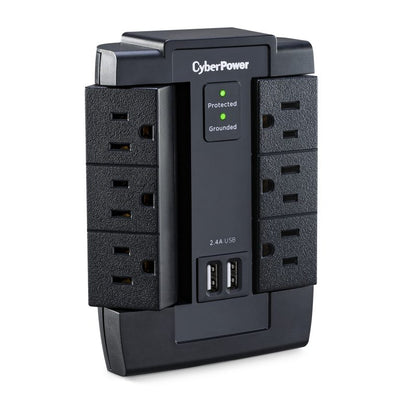 Supresor/Protector de Sobretensión CyberPower P600WSURC1, 6 NEMA 5-15R, 1200J, 120V AC, 30kA