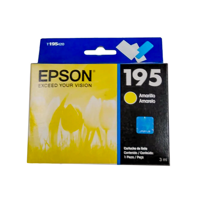 T195420-AL Tinta EPSON color amarillo 195 - Fecha de empaque 2023