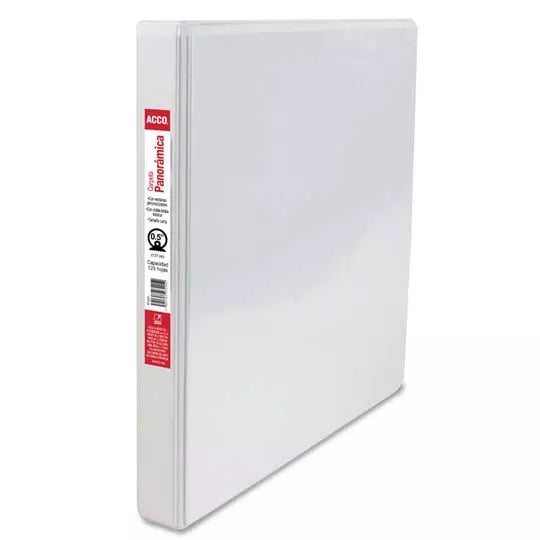 Carpeta panorama herraje O .5" ACCO color blanca, tamaño carta