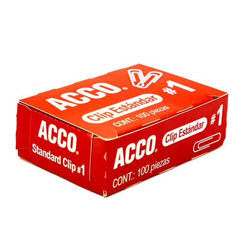 Clip ACCO Estándar no. 1 - caja con 100 piezas – Compusistemas