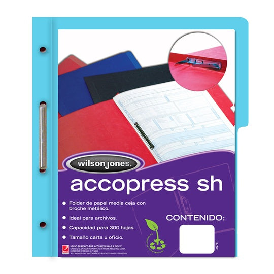 Folder ACCOPRESS WILSON JONES pressboard con broche metálico de 8cm