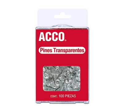 Pines de presión ACCO color transparente - blíster con 100 piezas
