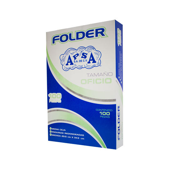 Folder APSA suaje lateral y suerior para broche color crema tamaño oficio