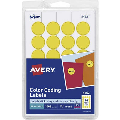 Etiqueta redonda removible AVERY amarillo tecnología laser/inkjet 1 paquete