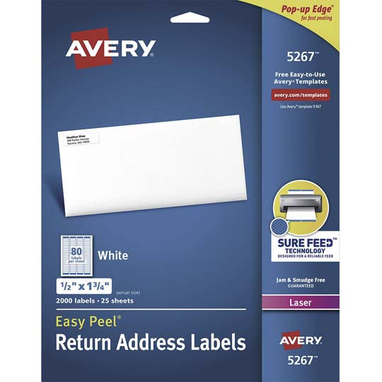 Etiqueta tecnología láser AVERY color blanco  - 1 paquete