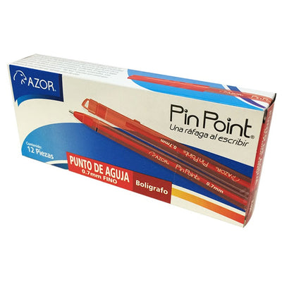 Bolígrafo Pin Point Punto Fino 0.7 mm, Rojo - Caja con 12 pzas