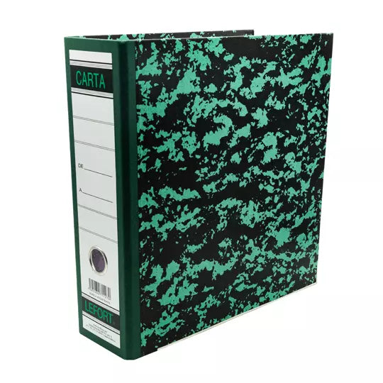 Registrador clásico Lefort carta color verde marmoleado