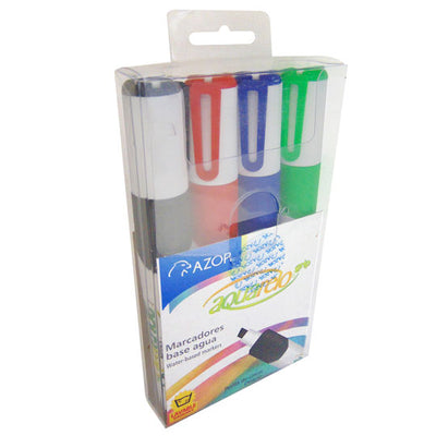 Marcador lavable Aquarelo Grip AZOR colores surtidos - caja con 4 piezas