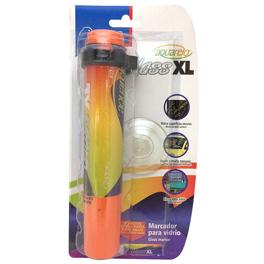 Marcador para vidrio Aquarelo Glass XL punta cincel 16 mm color naranja blíster