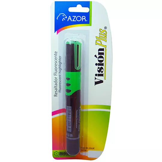 Resaltador de texto Vision Plus punta cincel 6 mm color verde blíster