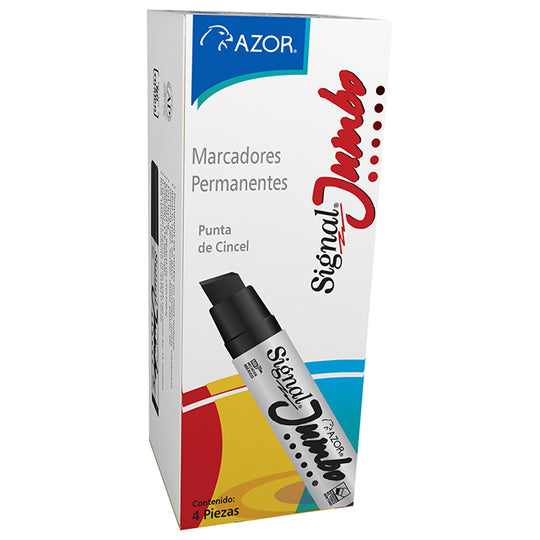 Marcador permanente Signal Jumbo AZOR azul - caja con 4 piezas