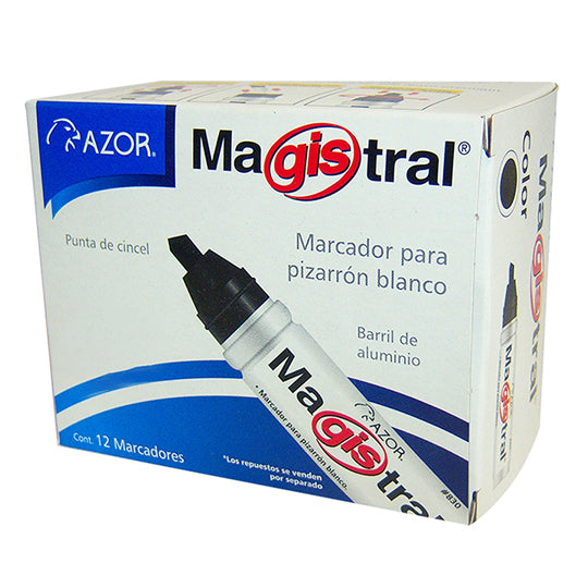 Marcador para pizarrón Magistral AZOR negro - caja con 12 piezas