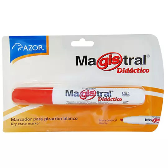Marcador Magistral Didáctico punta cincel 6 mm color rojo blíster con 1 pieza