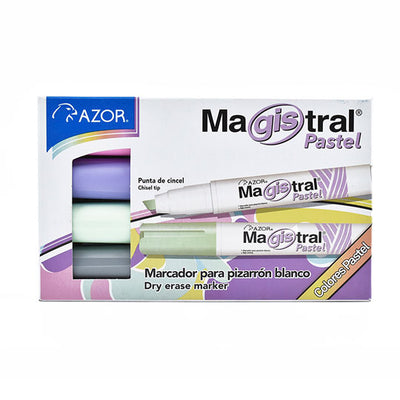 Marcador Magistral Didáctico AZOR colores pastel - caja con 4 piezas