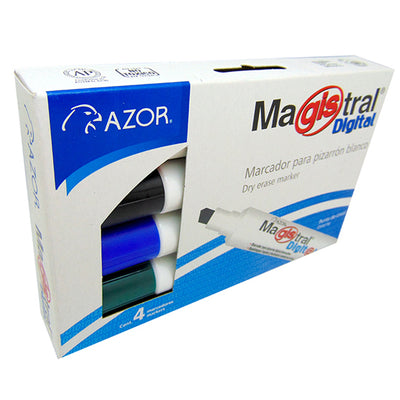 Marcador Magistral Digital AZOR colores surtidos - caja con 4 piezas