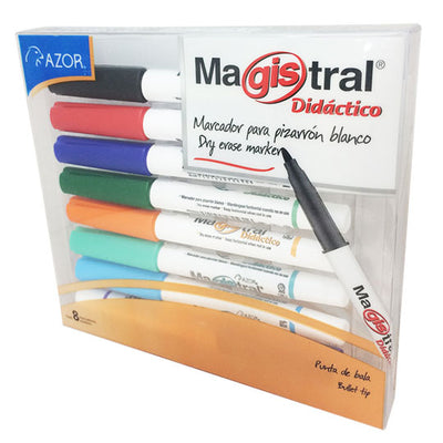 Marcador Magistral Didáctico AZOR colores surtidos - caja con 8 piezas