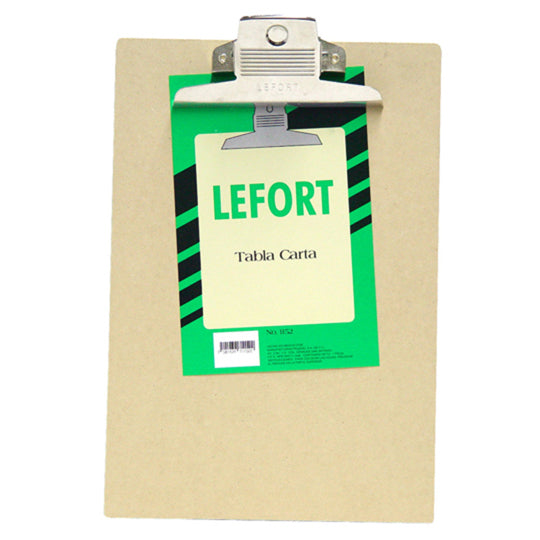 Tabla Sujetapapel Lefort de Fibracel, Tamaño Carta con Clip - 1 Pieza