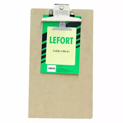 Tabla fibracel Lefort con clip metálicotamaño oficio