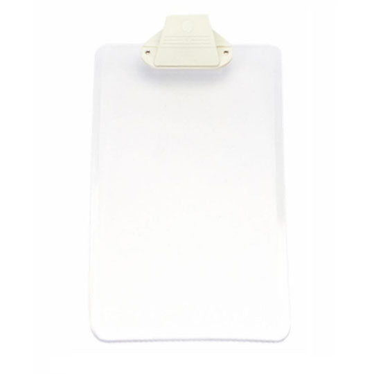 Tabla Sujetapapel Sablón de Plástico Tamaño Oficio con Clip, Transparente - 1 Pieza