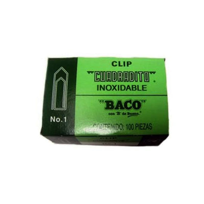 Clip BACO Cuadrito no. 1 - caja con 100 piezas