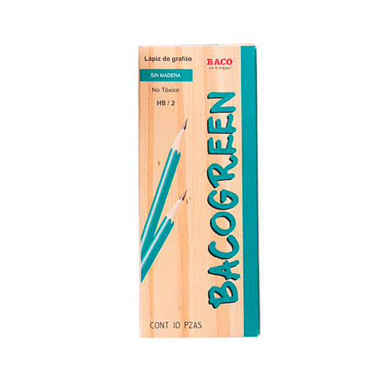 Lápiz BACOGREEN HB no. 2 - caja con 10 lápices