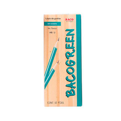 Lápiz BACOGREEN HB no. 2 - caja con 10 lápices