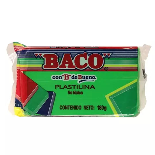Marqueta de plastilina BACO color verde180 gramos