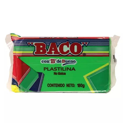 Marqueta de plastilina BACO color verde180 gramos