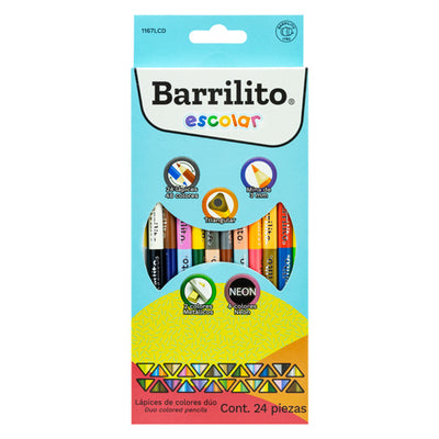 Lápices de colores dúo BARRILITO 24 piezas