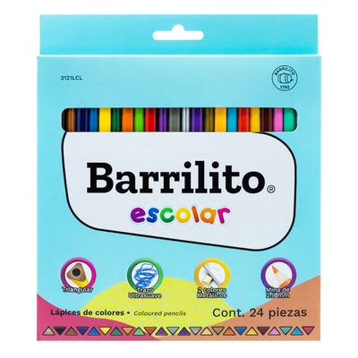 Lápices de colores BARRILITO largos 24 piezas