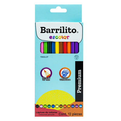 Lápices de colores BARRILITO premium 12 piezas