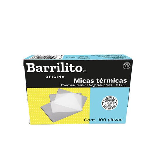 Mica Termica Barrilito Rigida, 8 Milésimás Tamaño Credencial - Caja con 100 Piezas