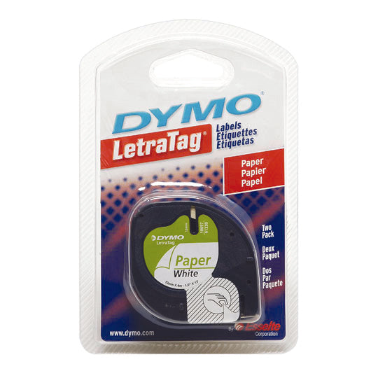 Cinta de Papel DYMO lmprime Negro Sobre Blanco de 12mm x 4m - 1 Pieza