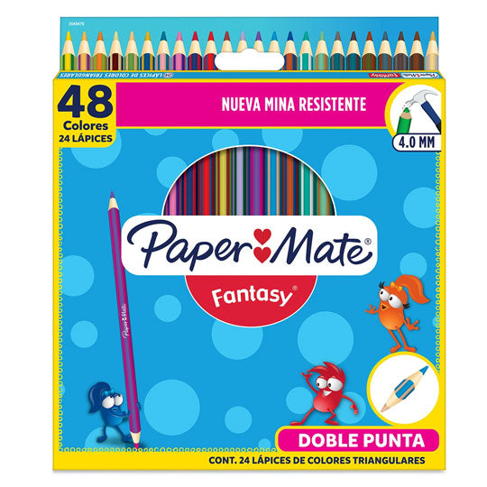 Colores PAPER MATE triangulares doble punta 24 piezas