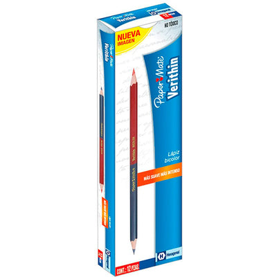 Lápiz bicolor PAPER MATE azul/rojo - caja con 12 lápices