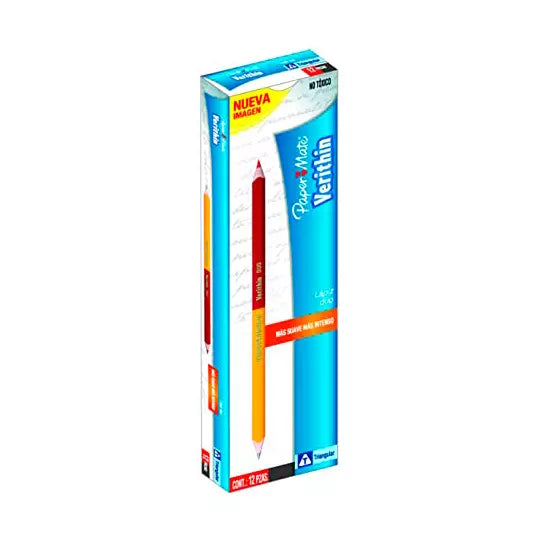 Lápiz bicolor grafito-rojo duo triangular caja con 12 piezas