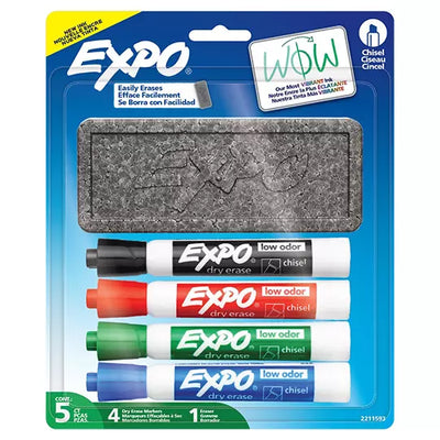 Marcador para pizarron Expo colores basicos blister con 5 piezas