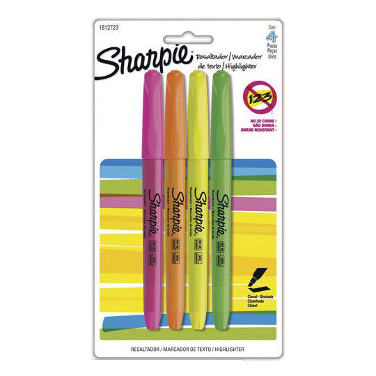 Resaltadores Sharpie accent pocket colores surtidos blister con 4 pieza